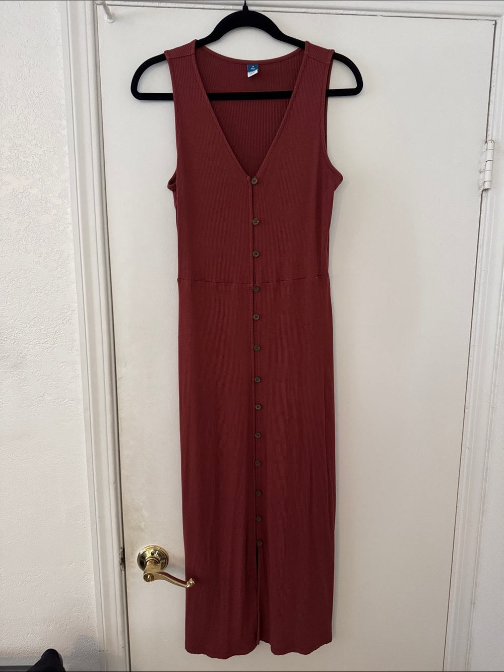 Old Navy Rust-Colored Sleeveless Button-Front Maxi Dress